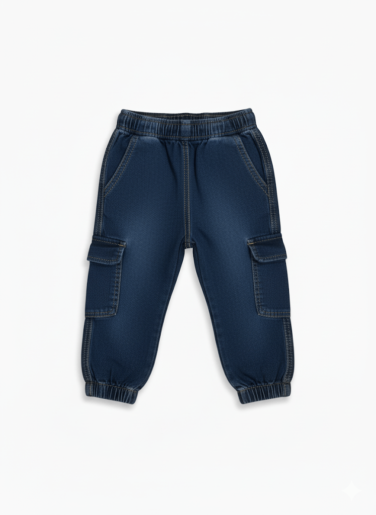 Jena Erkek Bebek Kargo Cepli Kot Pantolon 9-36 Ay Mavi