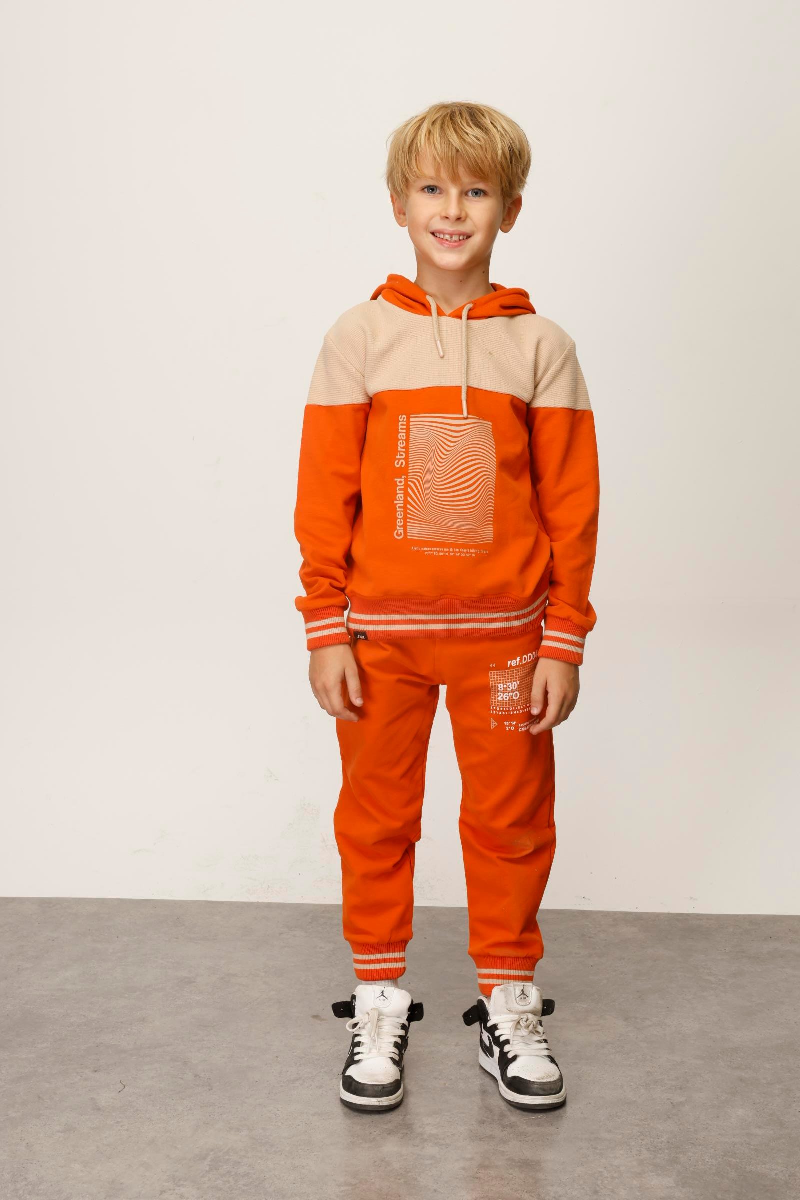 Jena Erkek Çocuk Kapüşonlu Sweatshirt 6-14 Yaş ORANJ