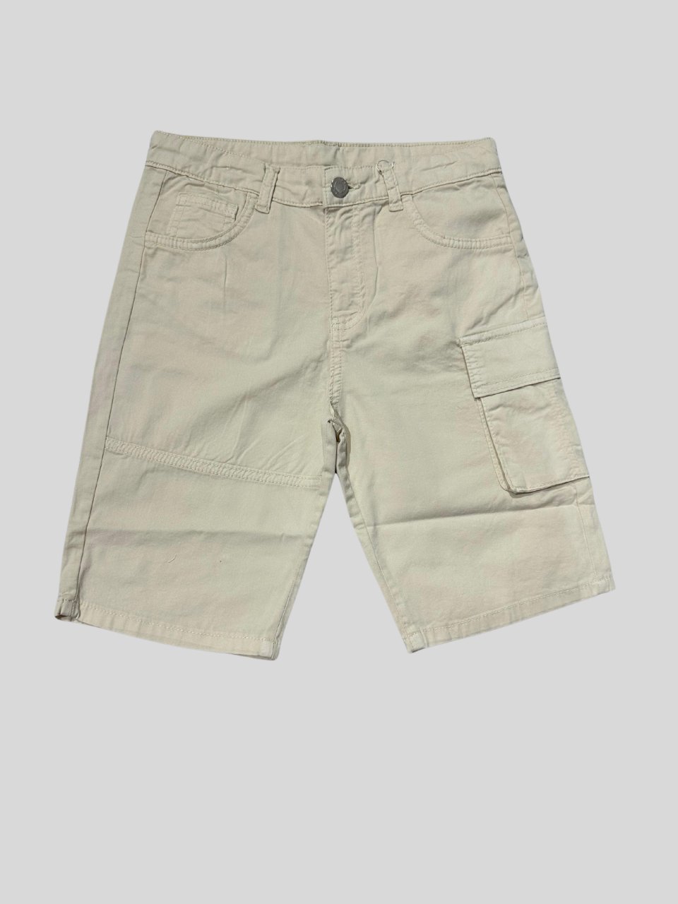 Jena Erkek Çocuk Kargo Çepli Dokuma Şort 8-14 Yaş TAŞ