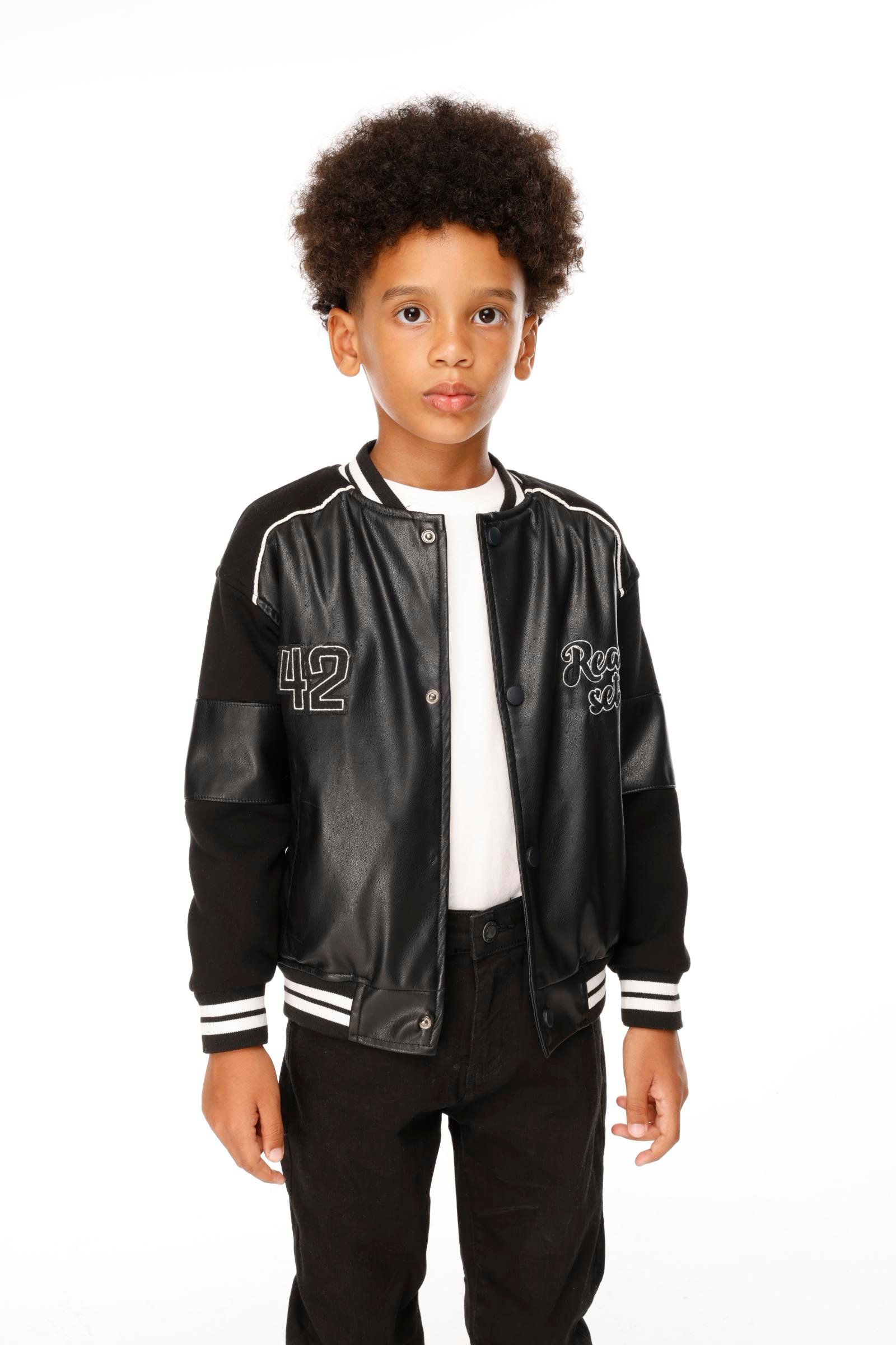 Jena Erkek Çocuk Rock Roll Ceket 9-14 Yaş SİYAH