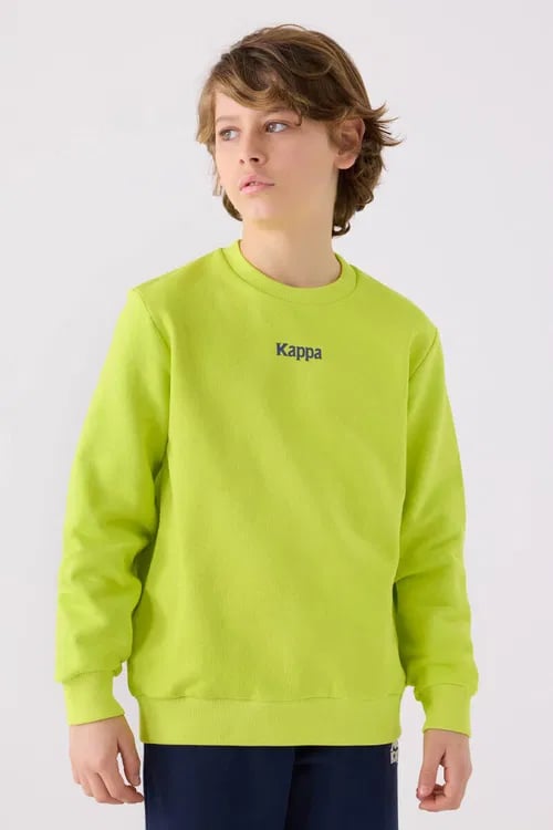 Kappa Erkek Çocuk Baskılı Sweatshirt 6-16 Yaş FISTIK YEŞİLİ