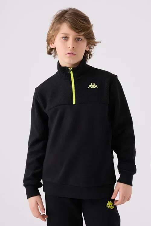 Kappa Erkek Çocuk Sweatshirt 6-16 Yaş SİYAH