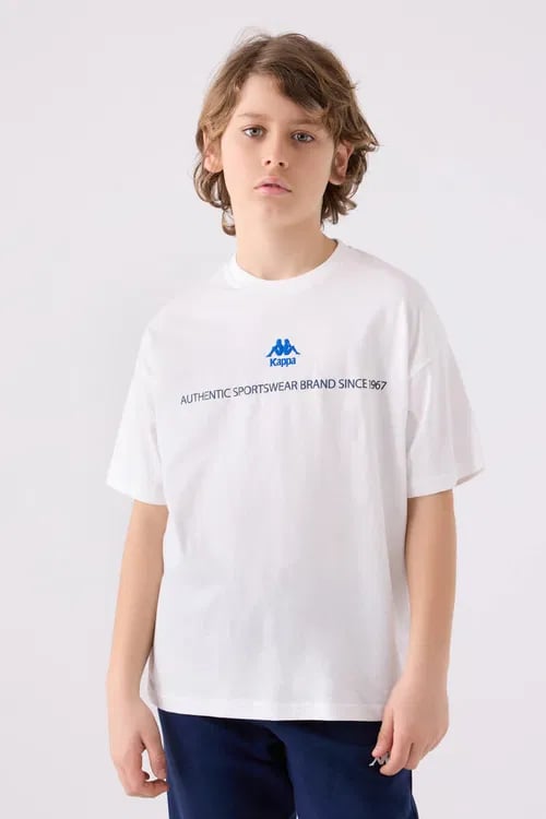 Kappa Erkek Çocuk T-Shirt 6-16 Yaş BEYAZ