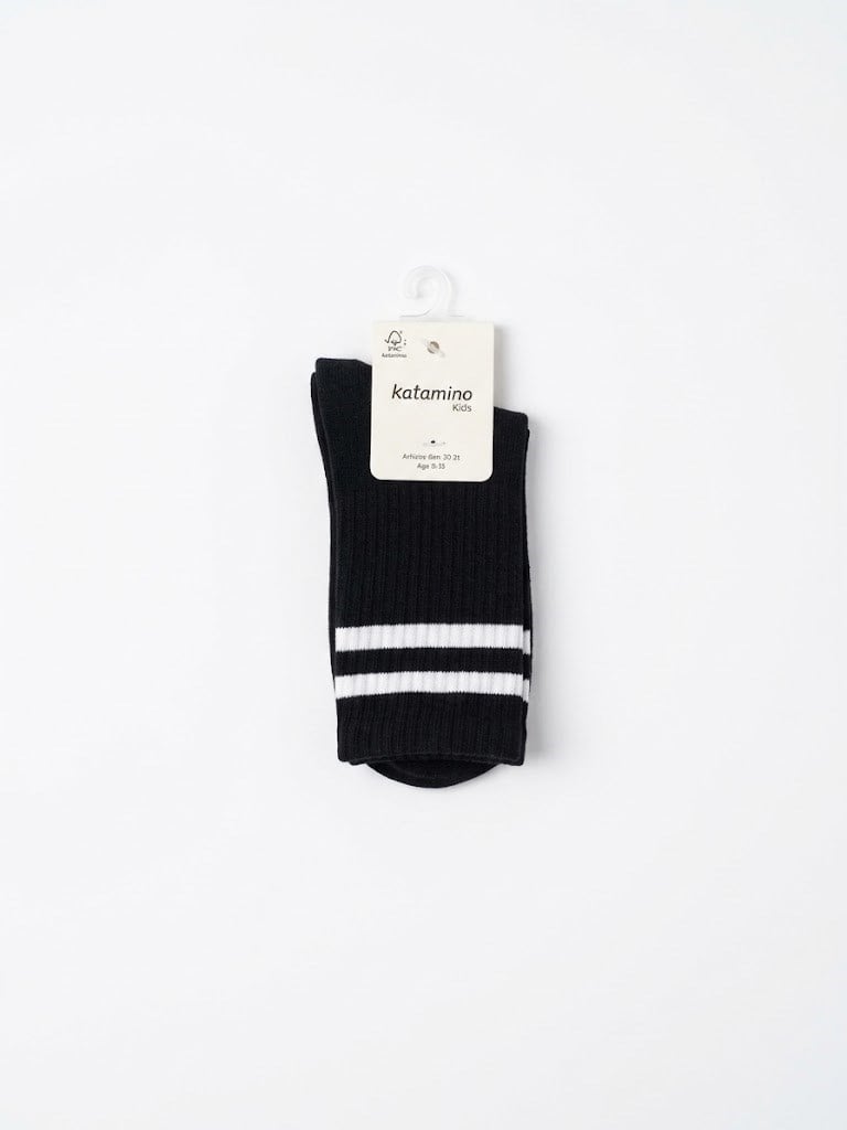 Katamino Unisex Perat  Soket Çorap 7-12 Yaş Siyah
