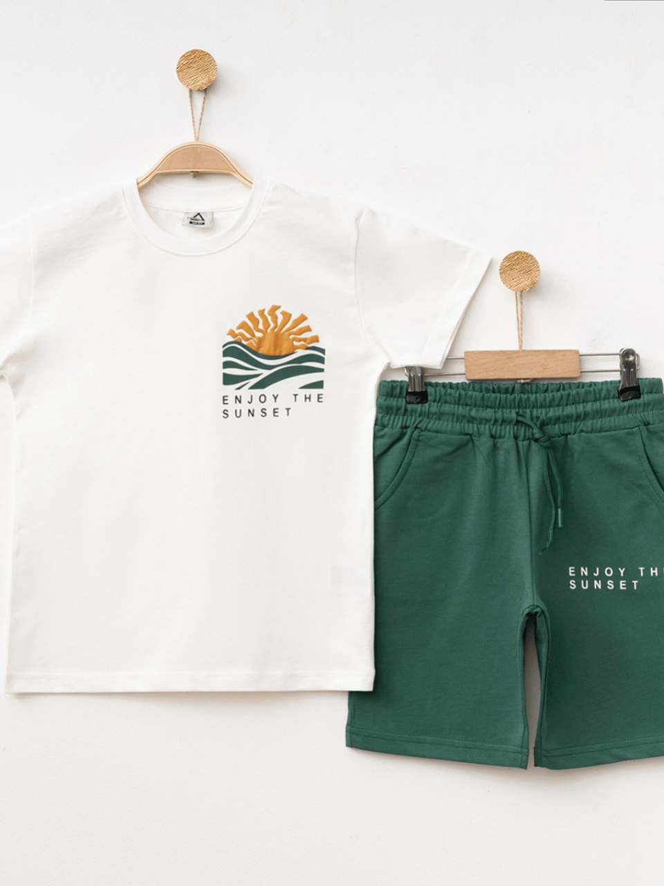 Marcoera Erkek Çocuk Baskılı Şortlu Takım 8-16 Yaş Krem