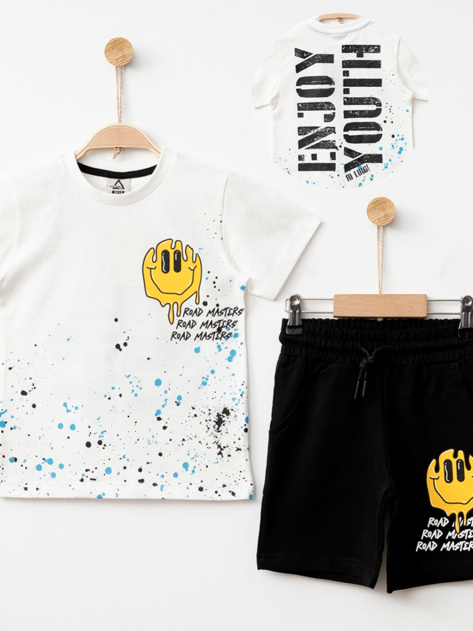 Marcoera Erkek Çocuk Enjoy Şortlu Takım 4-12 Yaş Beyaz