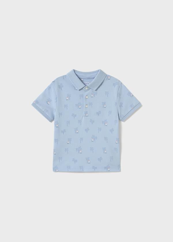 Mayoral Erkek Bebek Baskılı Polo Yaka Tshirt  1-3 Yaş Mavi