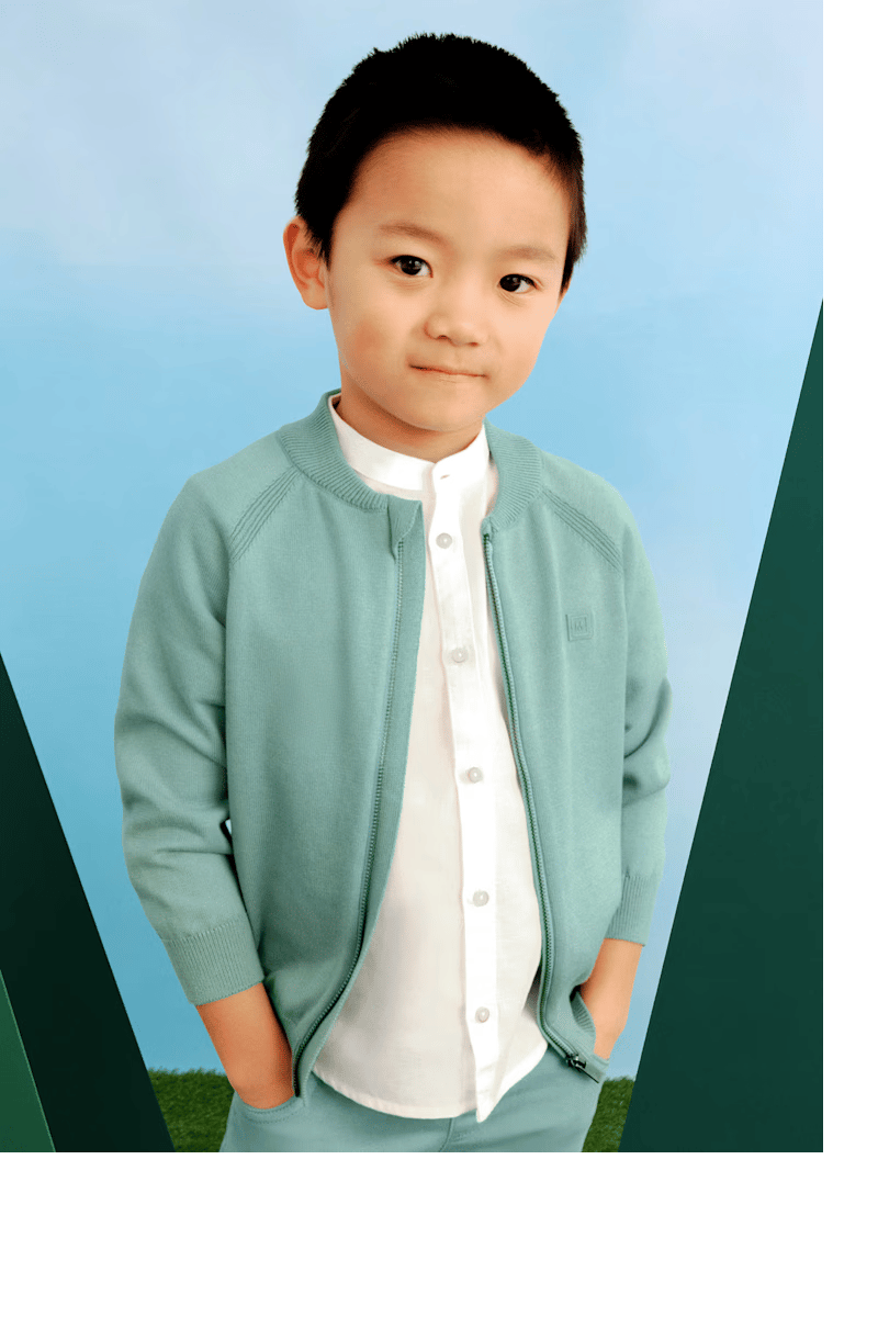 Mayoral Erkek Çocuk Fermuarlı Sweatshirt 4-8 Yaş Yeşil