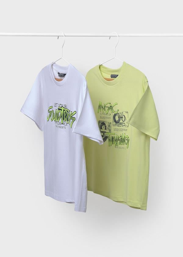 Mayoral Erkek Çocuk Grafiti 2'li Tshirt 10-14 Yaş Beyaz