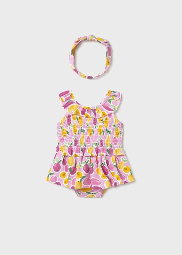 Mayoral Kız Baskılı Etekli Takım 1-3 Yaş Fuşya