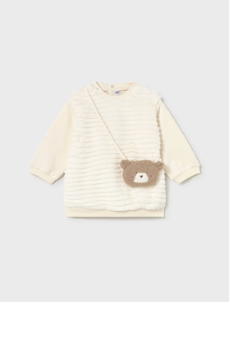 Mayoral Kız Bebek Çantalı Elbise 18-36 Ay Ekru