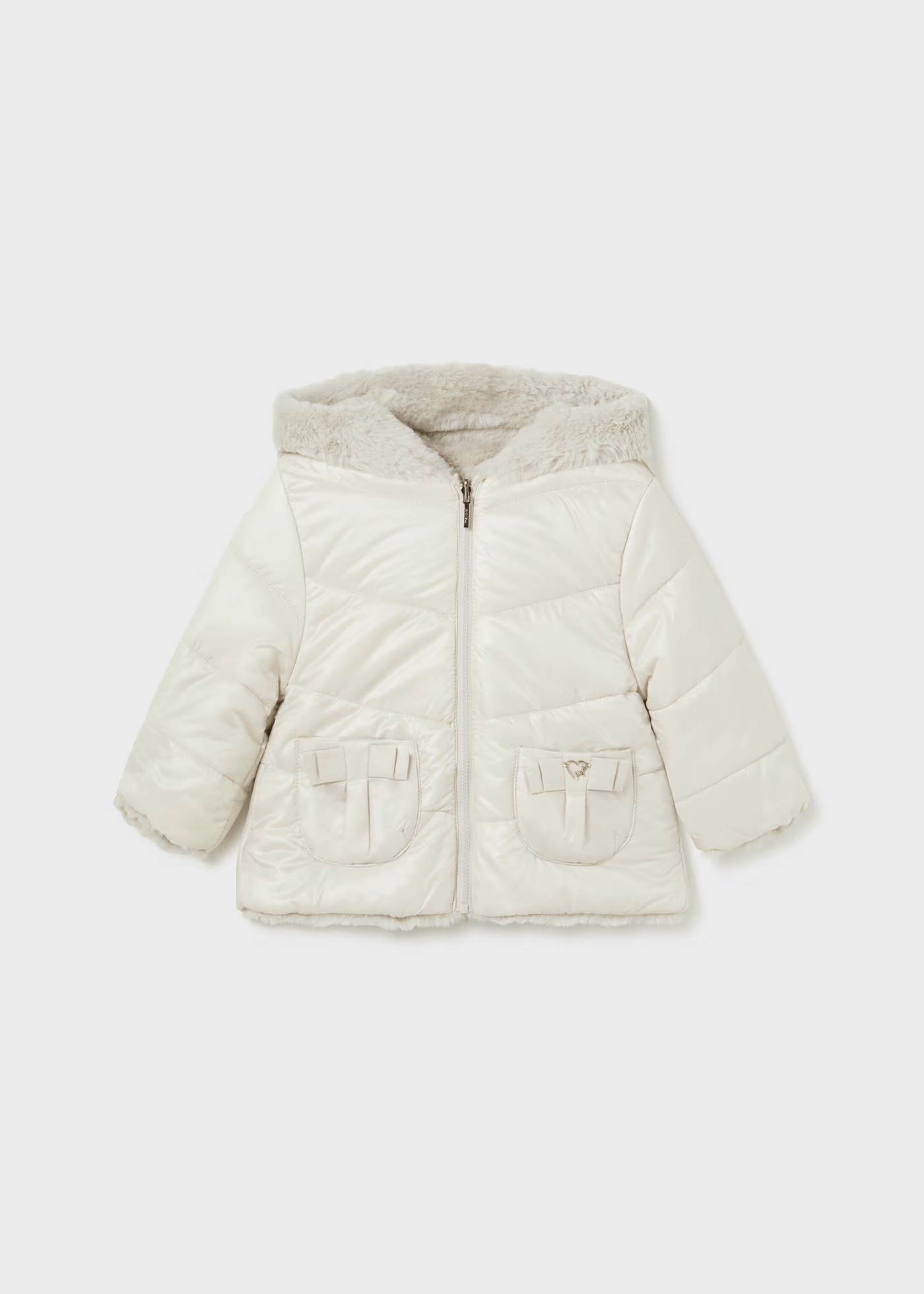 Mayoral Kız Bebek Çift Taraflı Mont Yeşil-Pembe- Bej 18-36 Ay 2480 BEJ