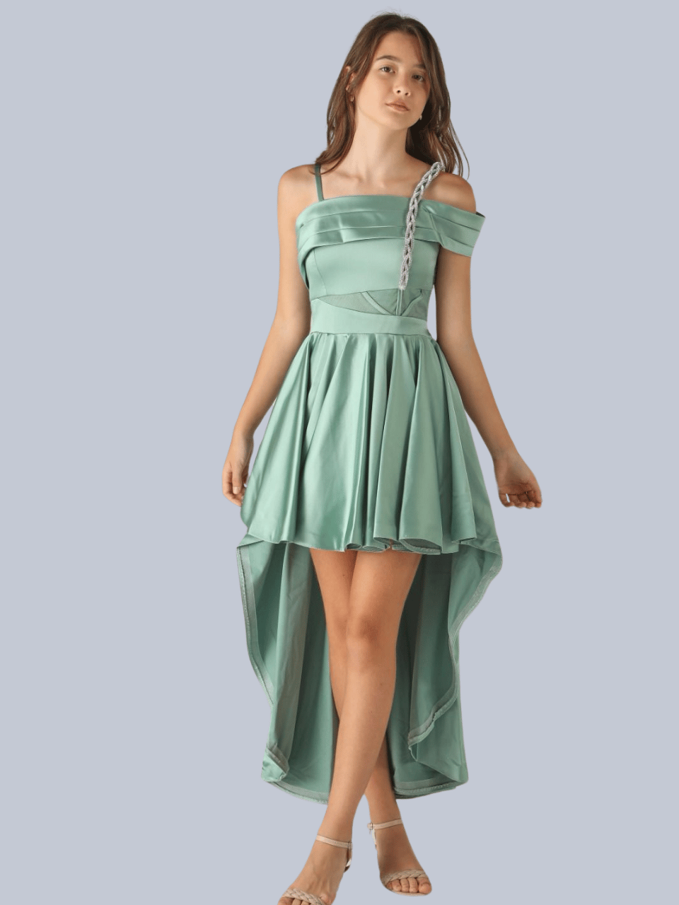 Miss Helina Kız Çocuk Abiye Elvise 11-15 Yaş Yeşil