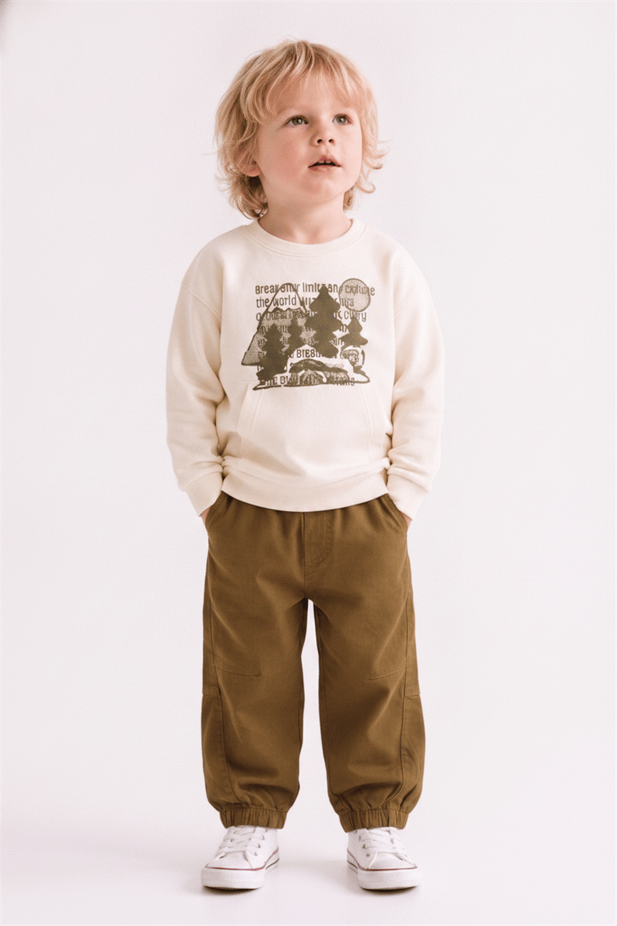 Nk Erkek Bebek Great Sweat 1-4 Yaş Krem