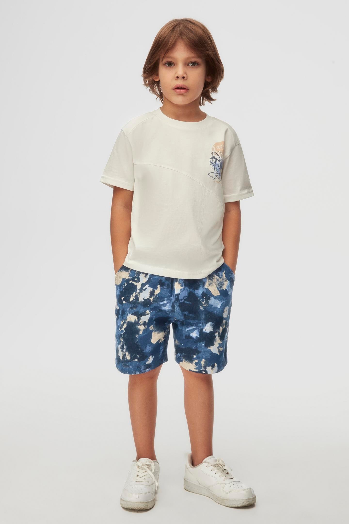 Nk Erkek Çocuk Batik Şort 4-8 Yaş İndigo