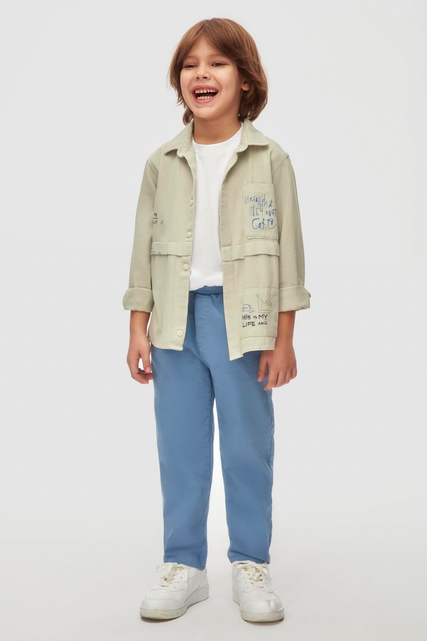 Nk Erkek Çocuk Car Gömlek 4-8 Yaş Gri