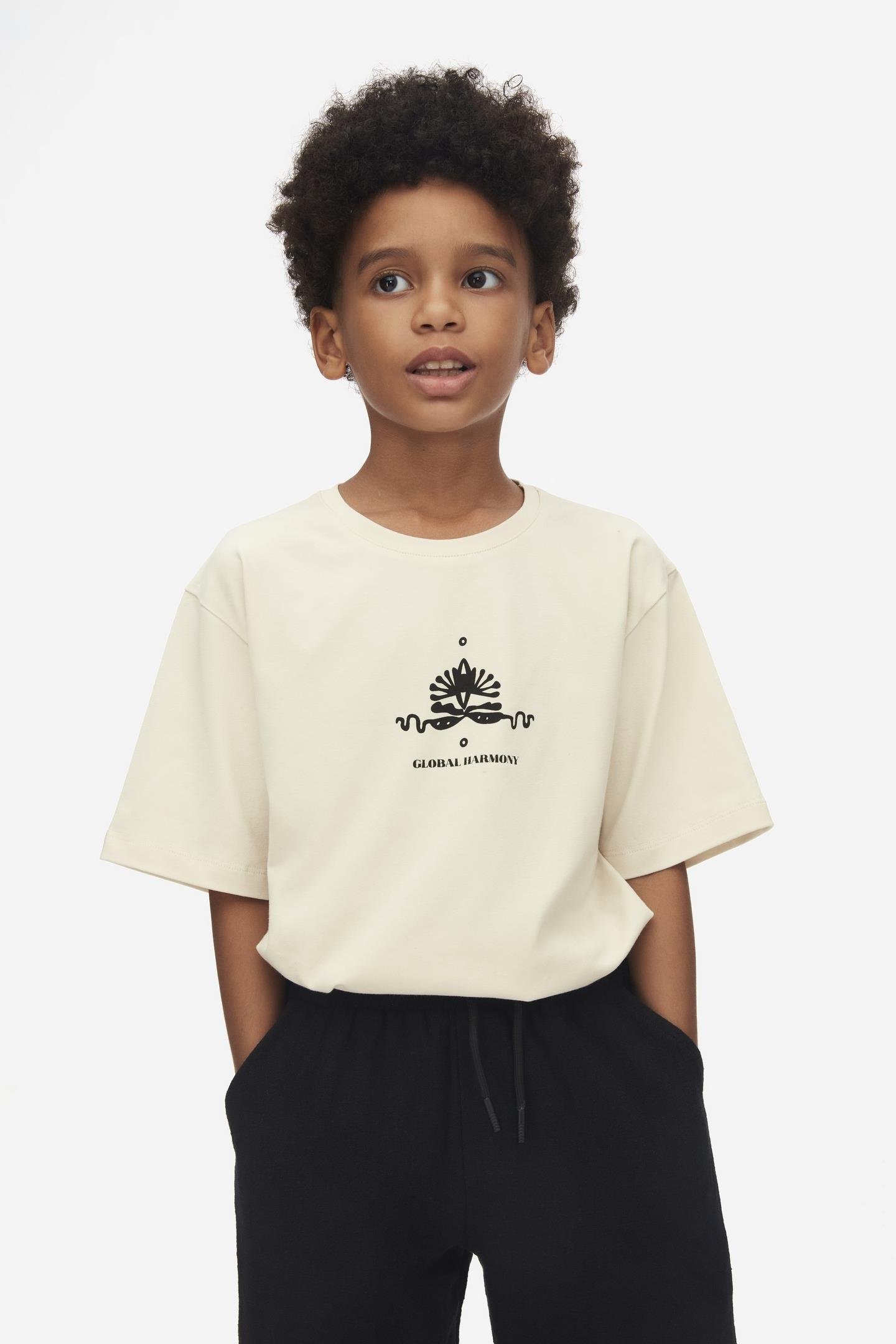 Nk Erkek Çocuk Global Harmony Tshirt 8-14 Yaş Krem