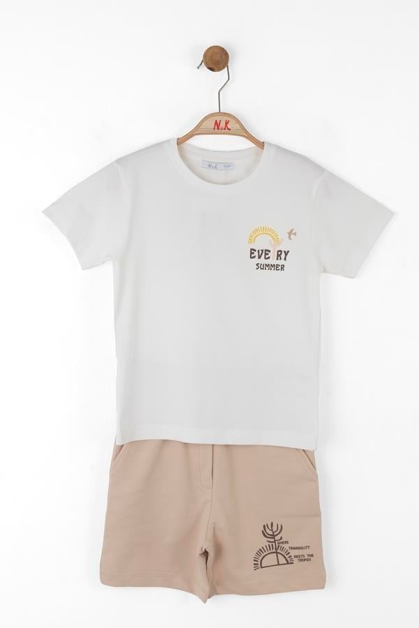 Nk Erkek Çocuk Kaktüs Şortlu Takım 4-8 Yaş Ekru