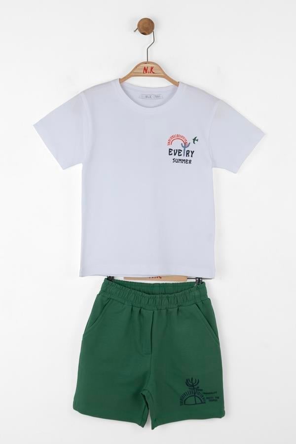 Nk Erkek Çocuk Kaktüs Şortlu Takım 4-8 Yaş Yeşil