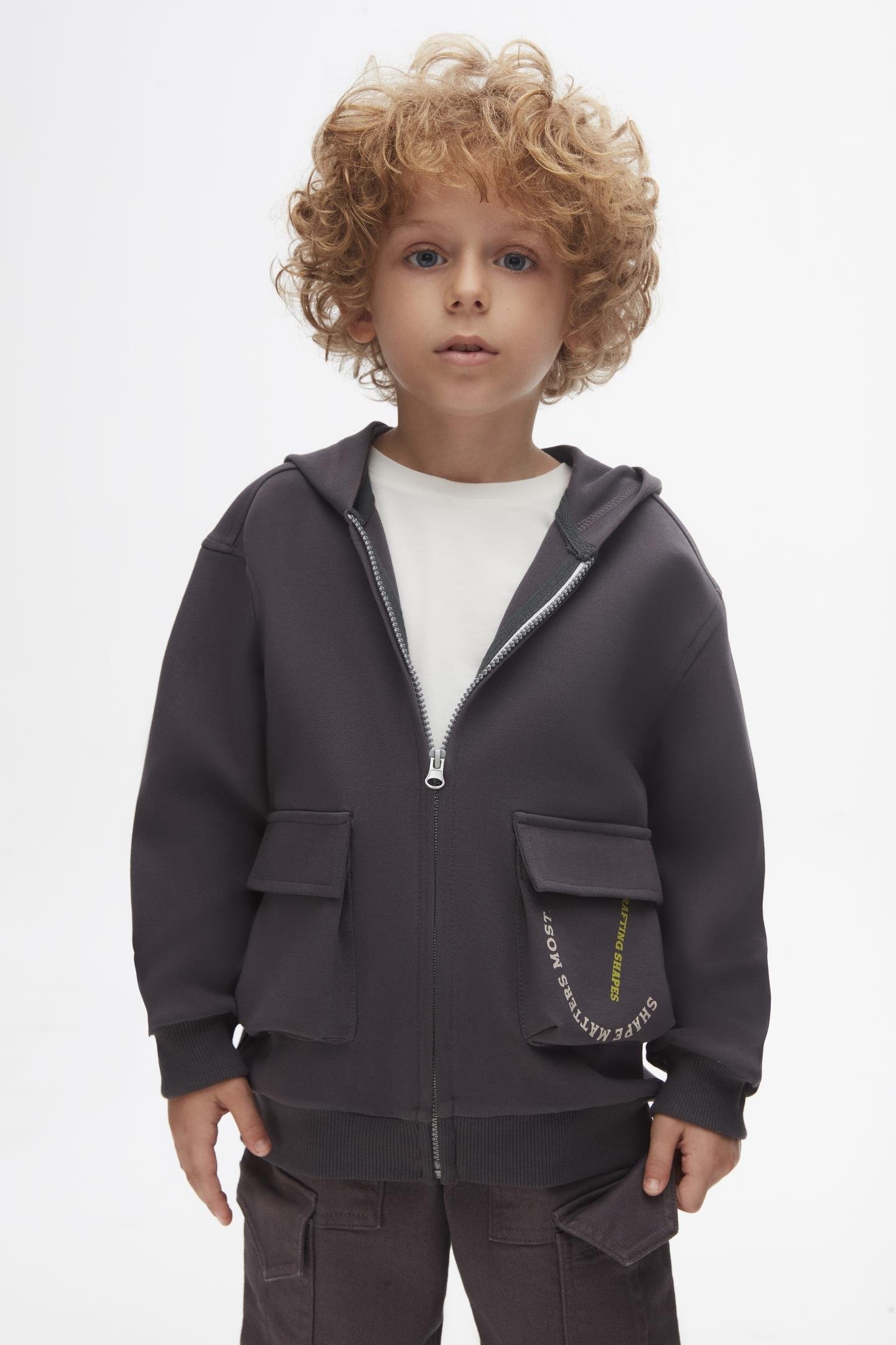 Nk Erkek Çocuk Steel Fermuarlı Hırka 4-8 Yaş ANTRASİT