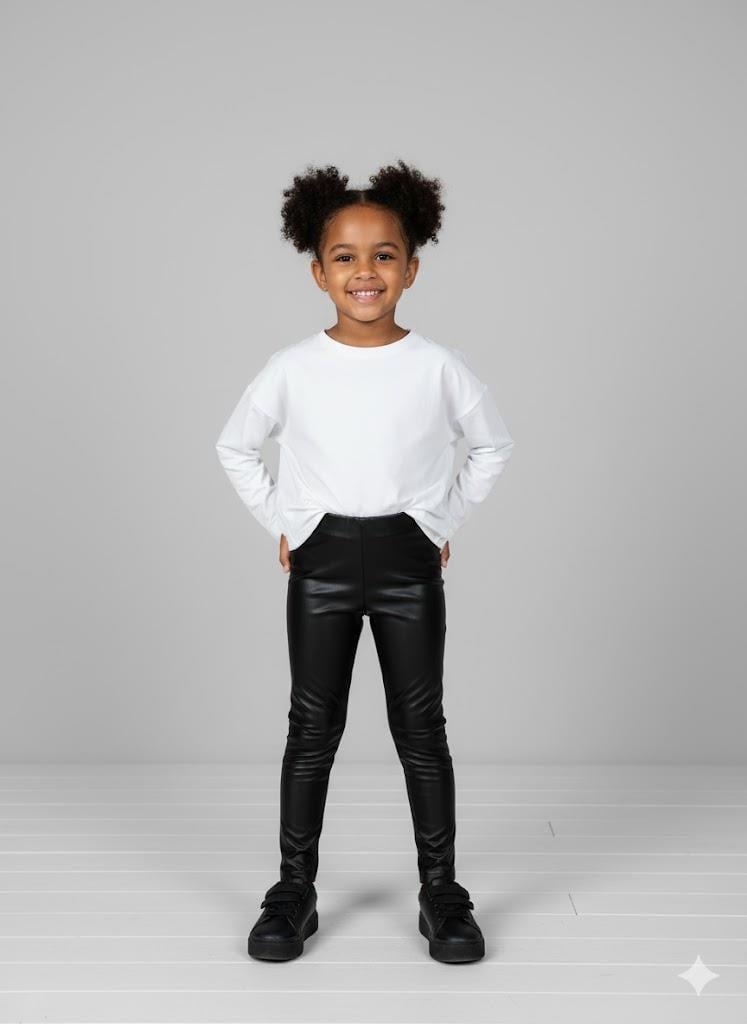 Nk Kız Bebek Deri Tayt 1-4 Yaş Siyah