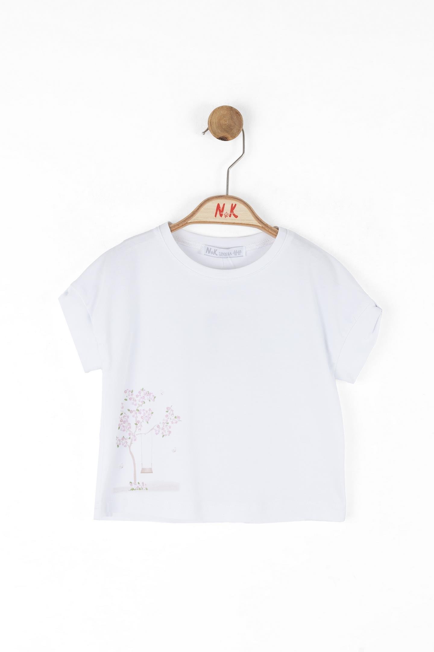 Nk Kız Bebek Salıncaklı Tshirt 1-4 Yaş Ekru