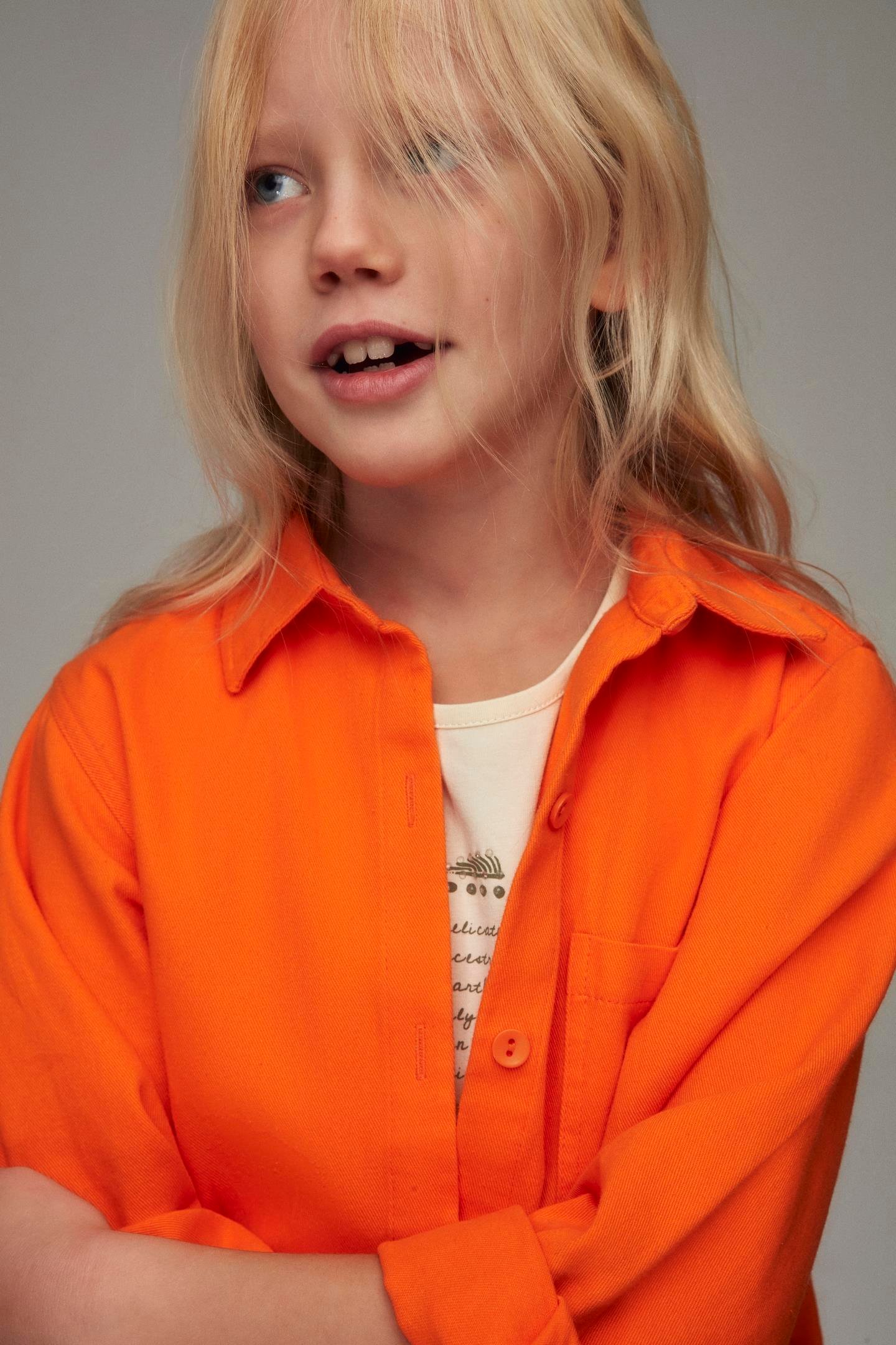 Nk Kız Çocuk Bali Gömlek 8-14 Yaş Oranj