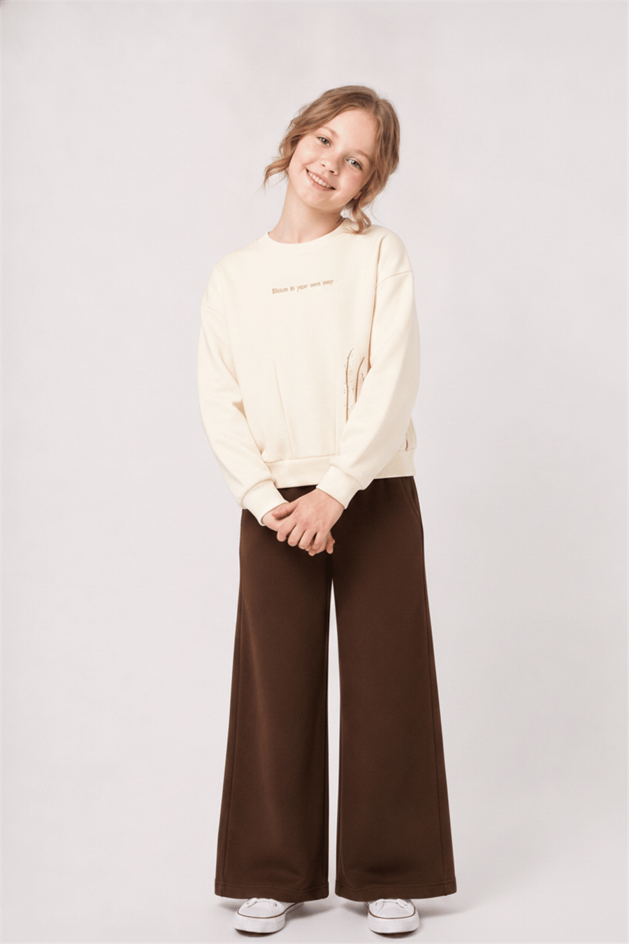 Nk Kız Çocuk Bloom Sweat 8-14 Yaş Krem