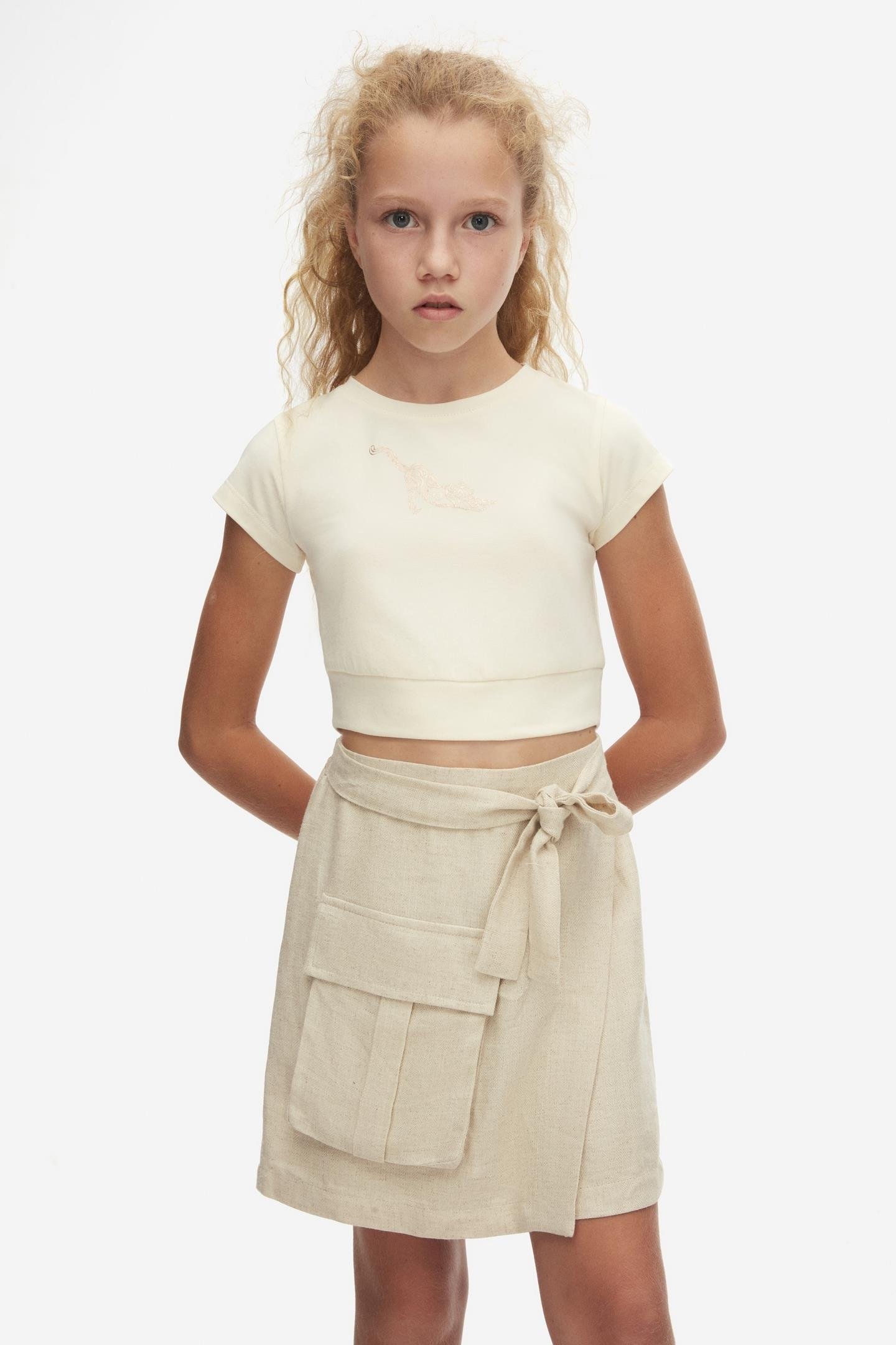 Nk Kız Çocuk Chıta Tshirt 8-14 Krem