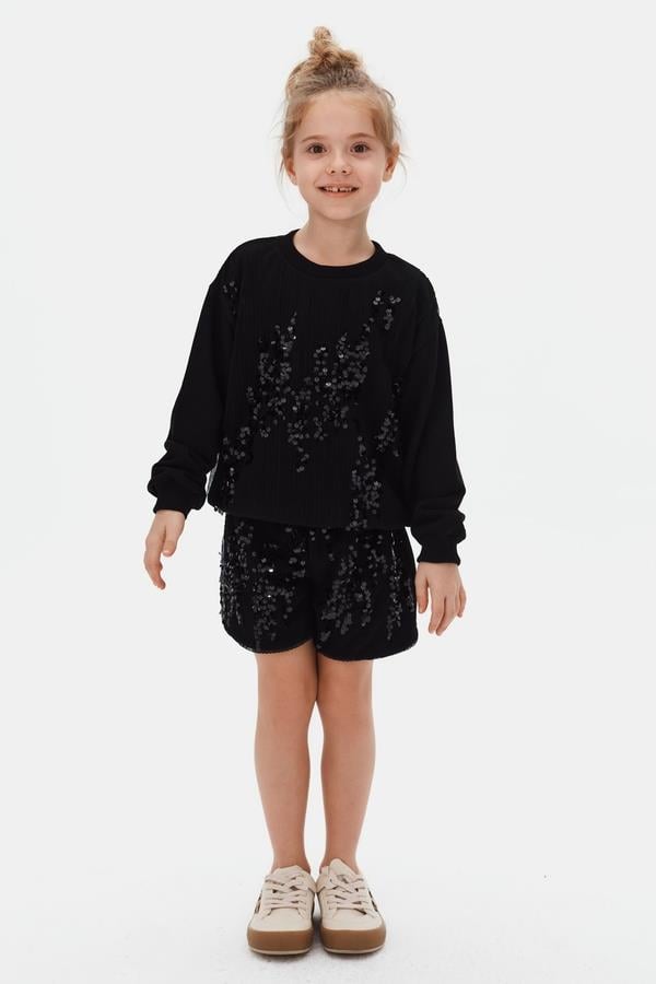 Nk Kız Çocuk Fancy Şort 4-8 Yaş Siyah