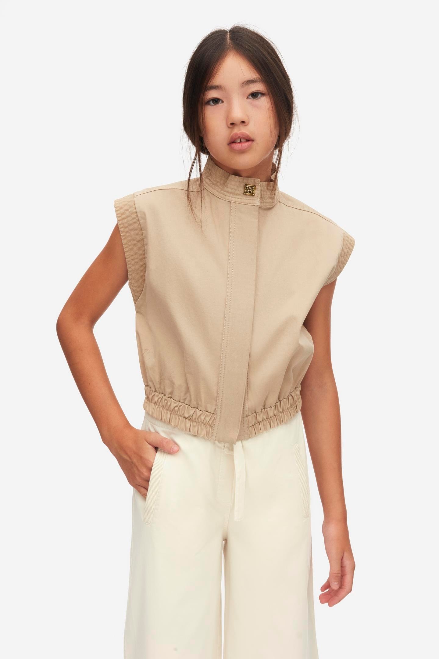 Nk Kız Çocuk Grawel Gömlek 8-14 Yaş VİZON