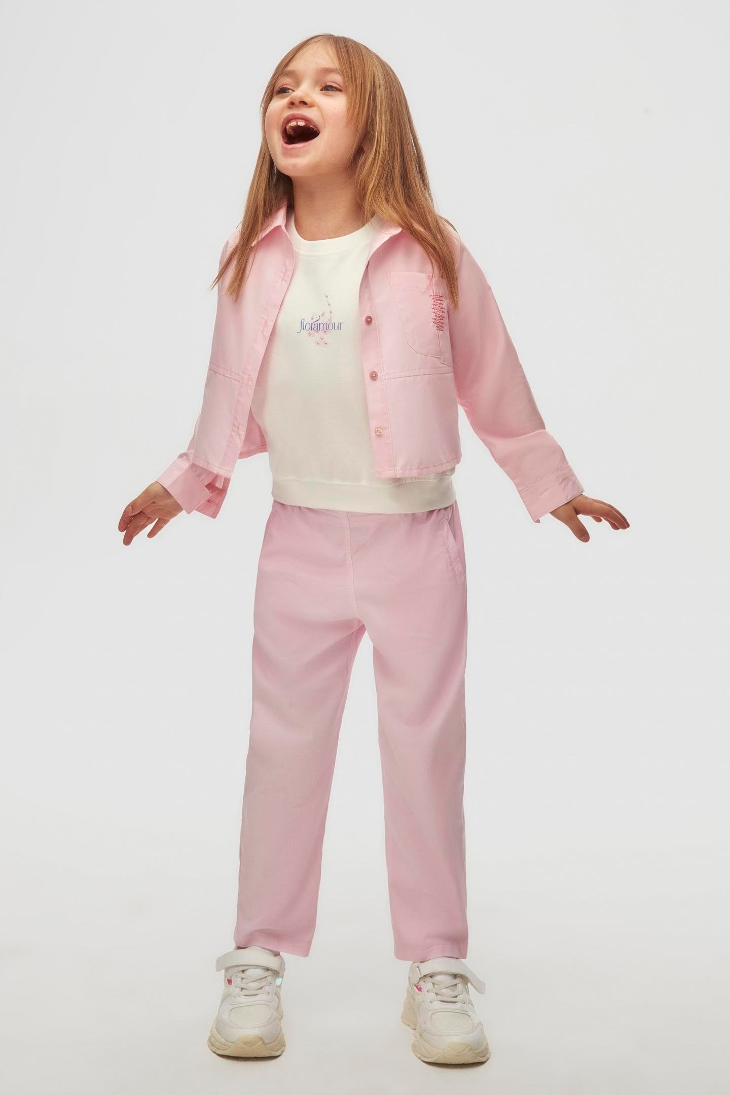 Nk Kız Çocuk Linden Gömlek 4-8 Yaş Pembe