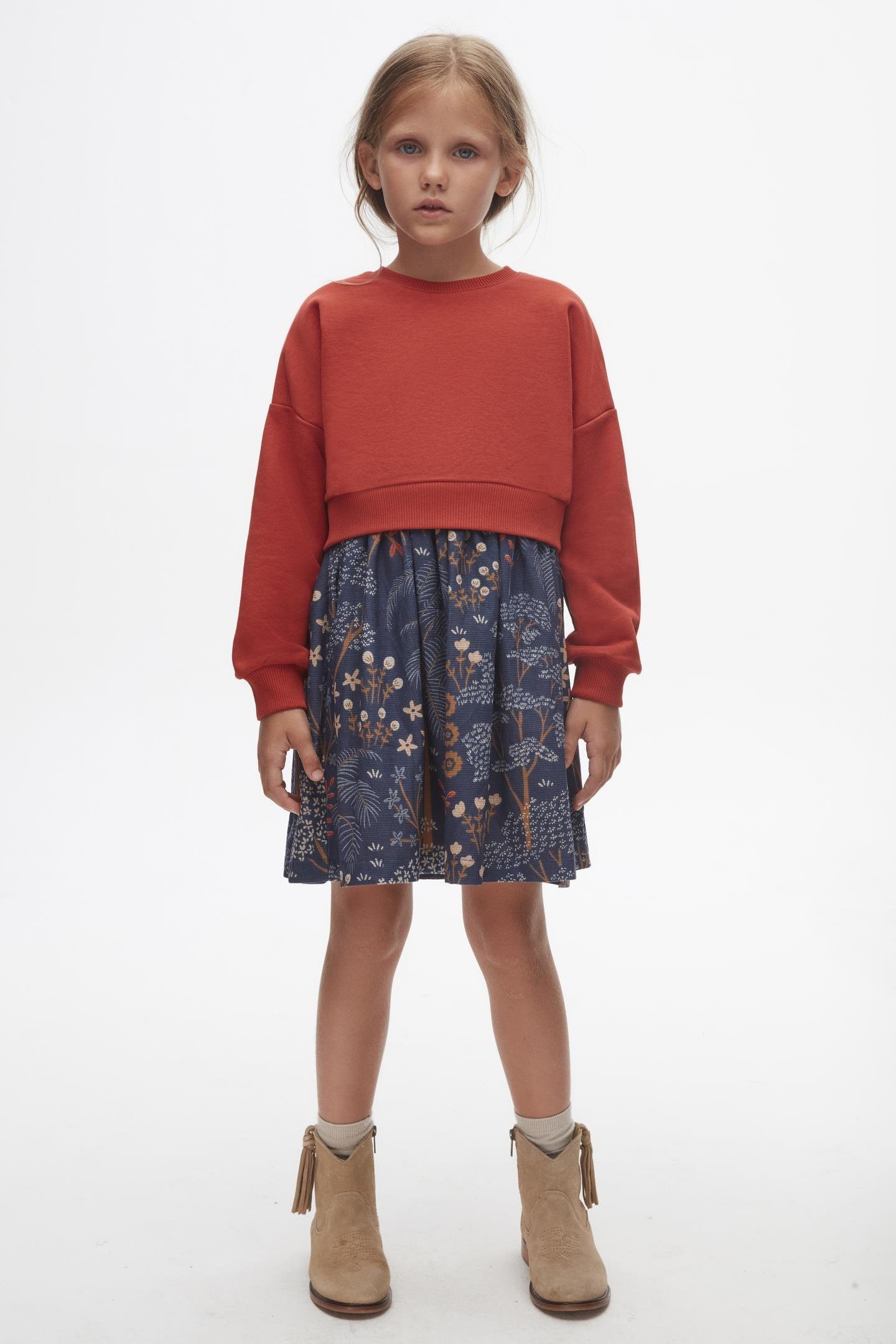 Nk Kız Çocuk Majolica Elbise 4-8 Yaş KİREMİT