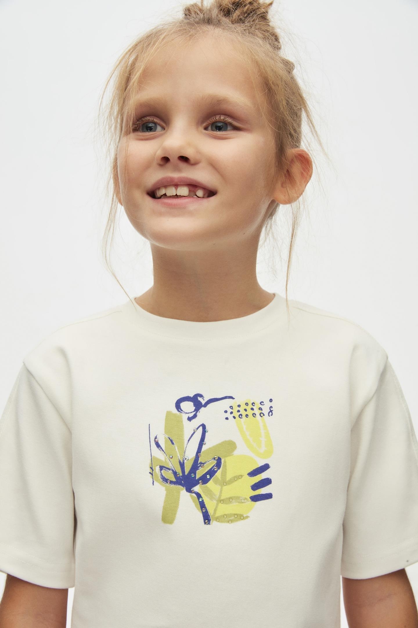 Nk Kız Çocuk Patına Tshırt 4-8Yaş Ekru