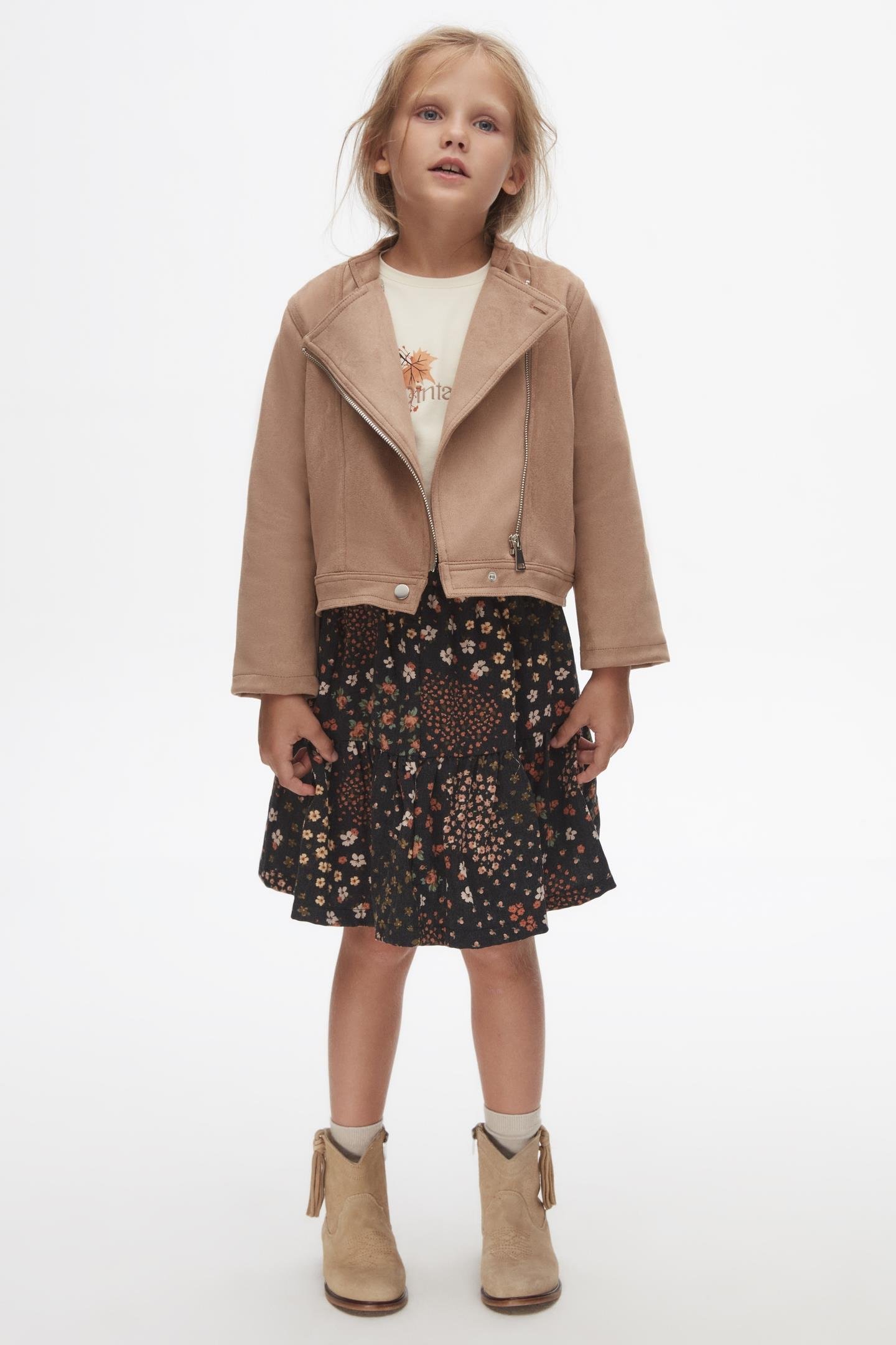 Nk Kız Çocuk Şebboy Ceket 4-8 Yaş VİZON