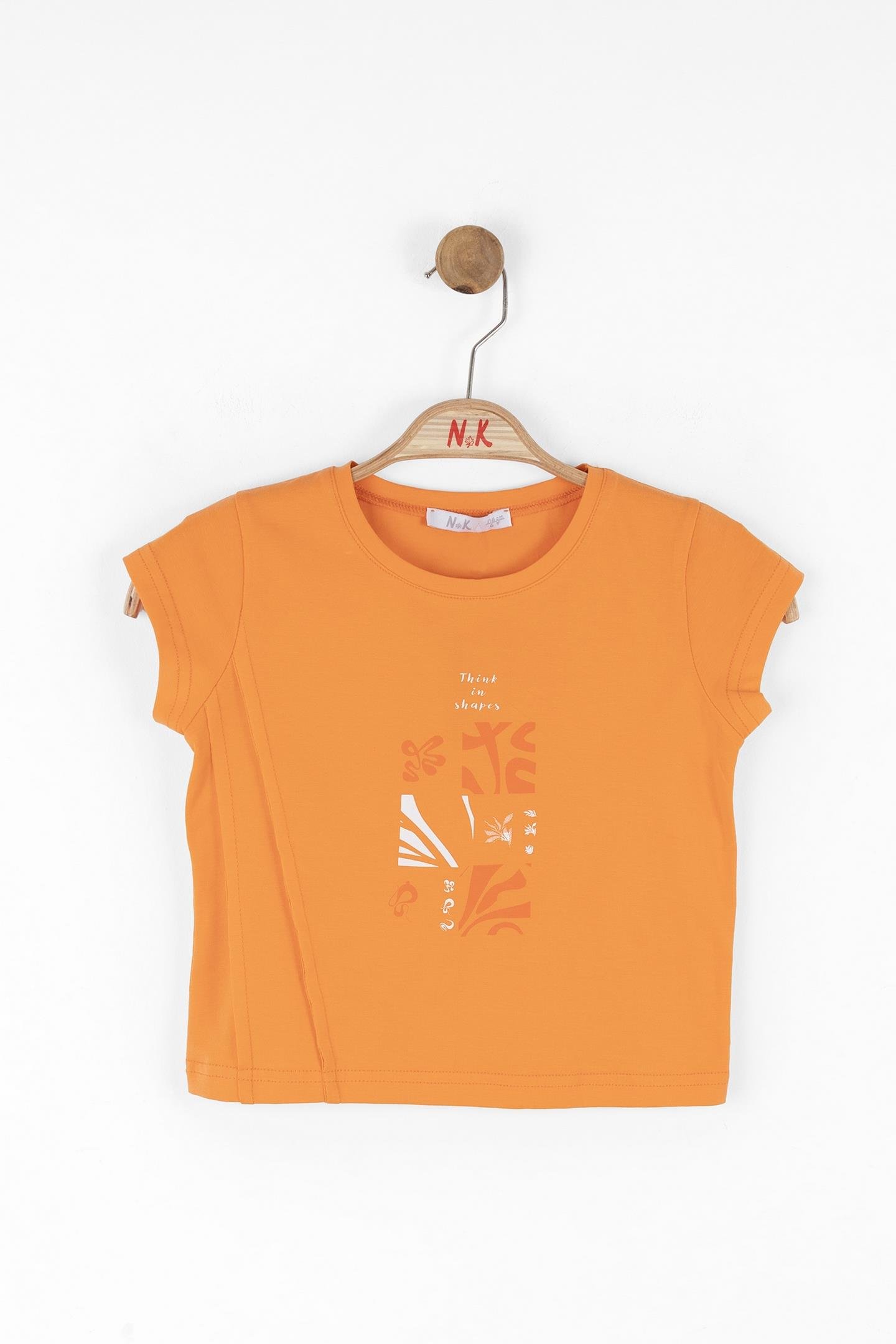 Nk Kız Çocuk Shapes Tshırt 4-8Yaş Turuncu