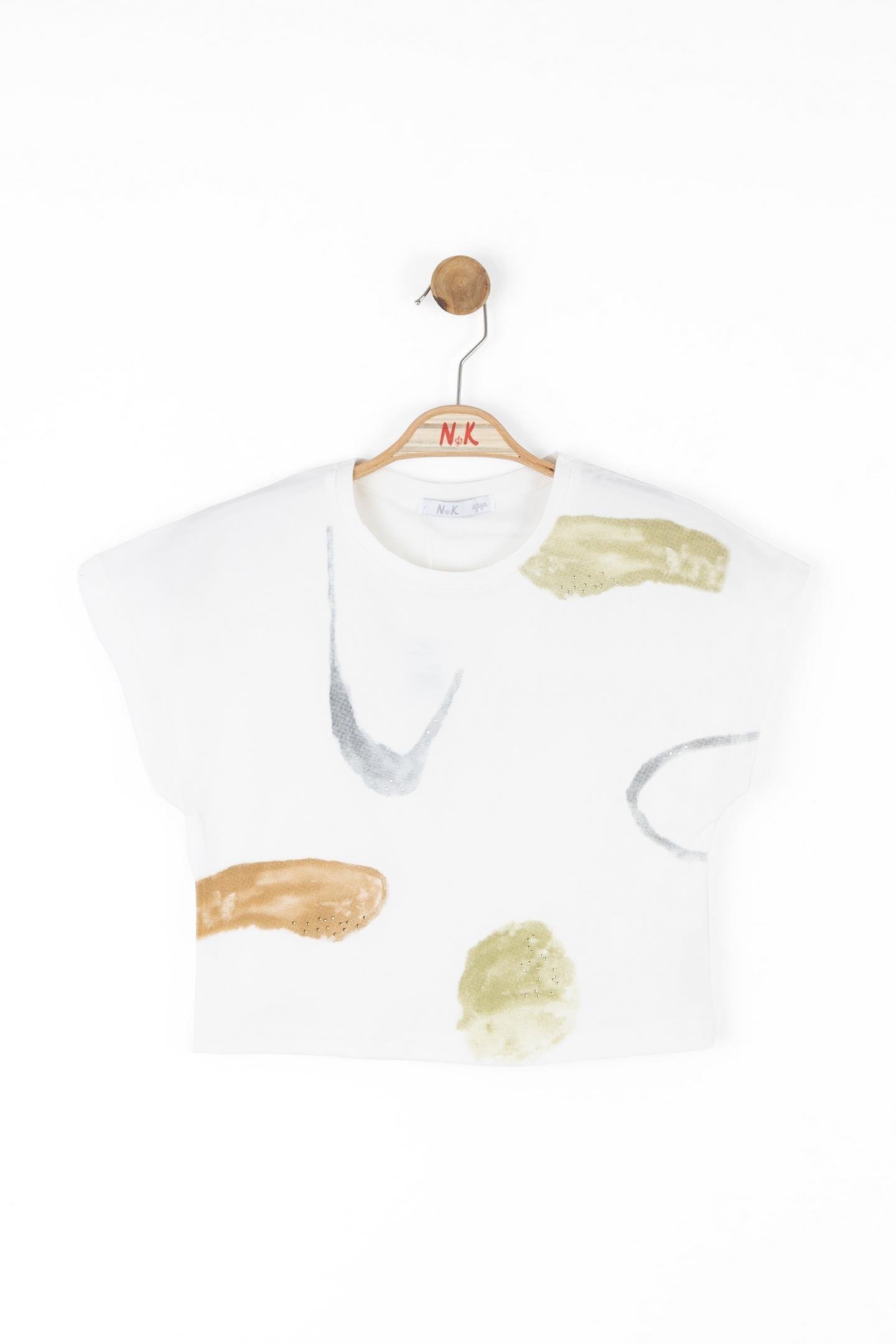 Nk Kız Çocuk Suluboya Tshirt 8-14 Yaş Ekru