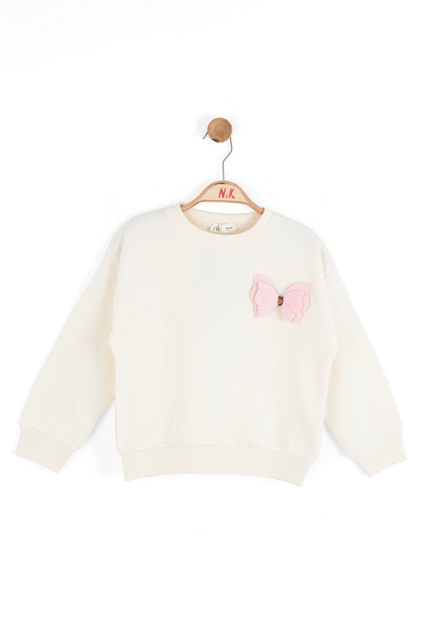 Nk Kız Çocuk Wing Sweatshirt 4-8 Yaş Krem