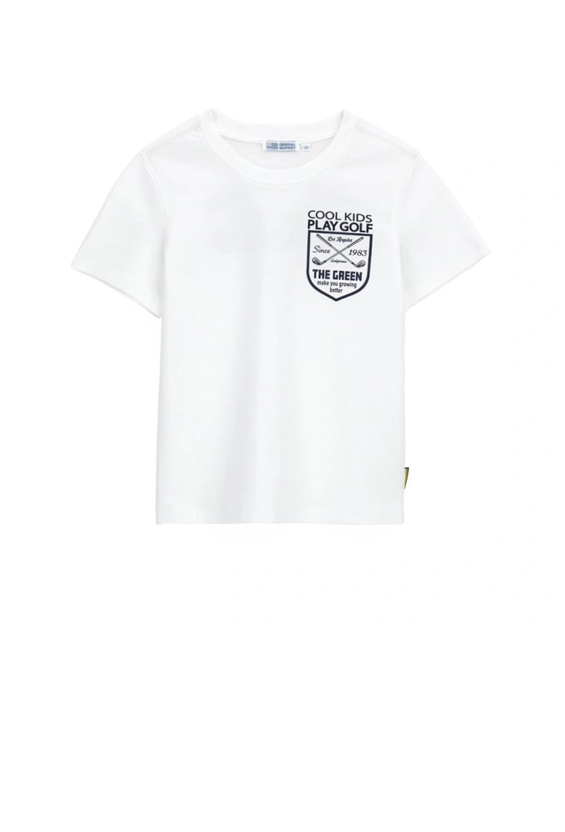 Orginal Marines Erkek Çocuk Sırt Baskılı Tshirt 2-9 Yaş Beyaz