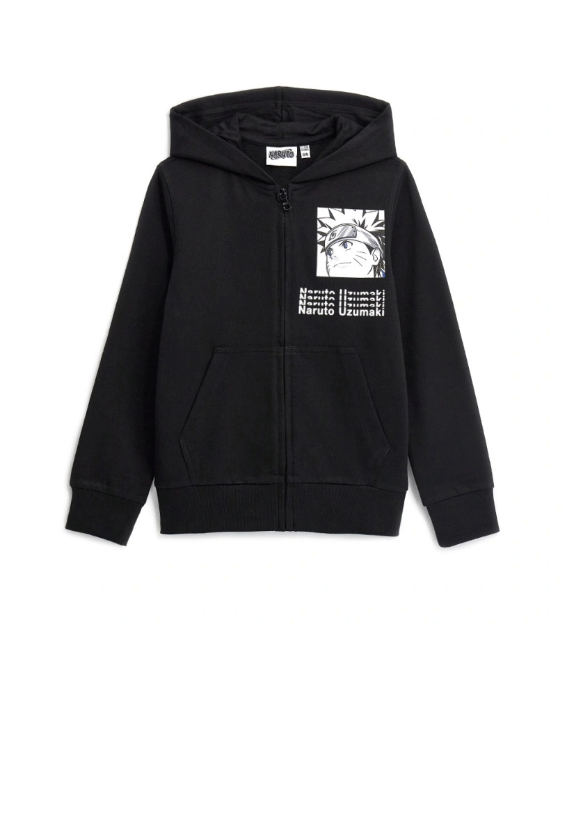 Original Marines Erkek Çocuk  Fermuarlı Sweatshirt 8-14 Yaş Siyah