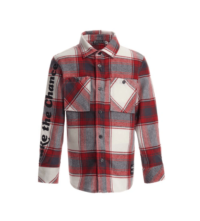 Original Marines Erkek Çocuk Oduncu Gömlek 3-14 Yaş KIRMIZI