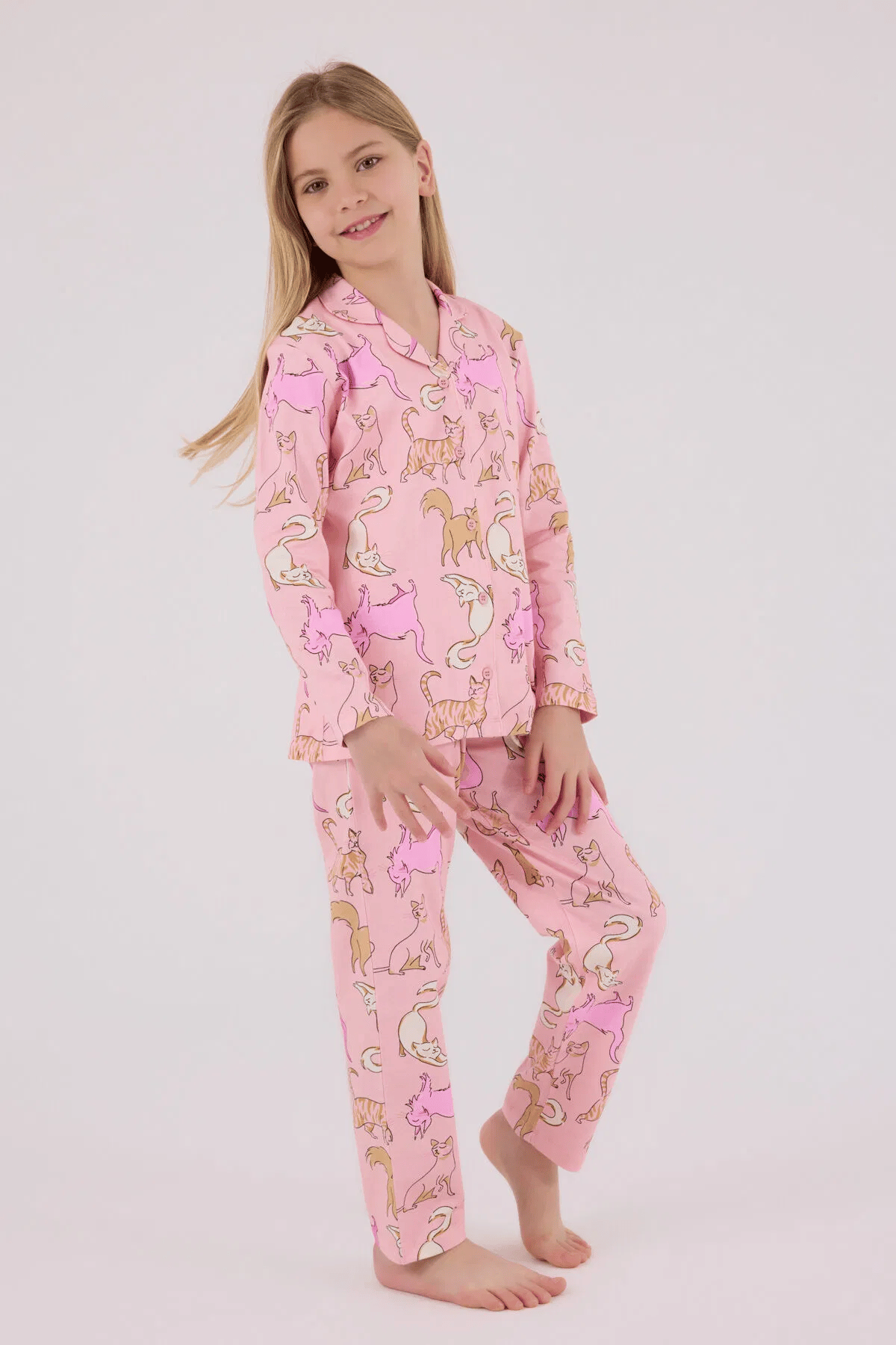 Rolypoly Kız Çocuk Pijama Takım 2-14 Yaş Pembe