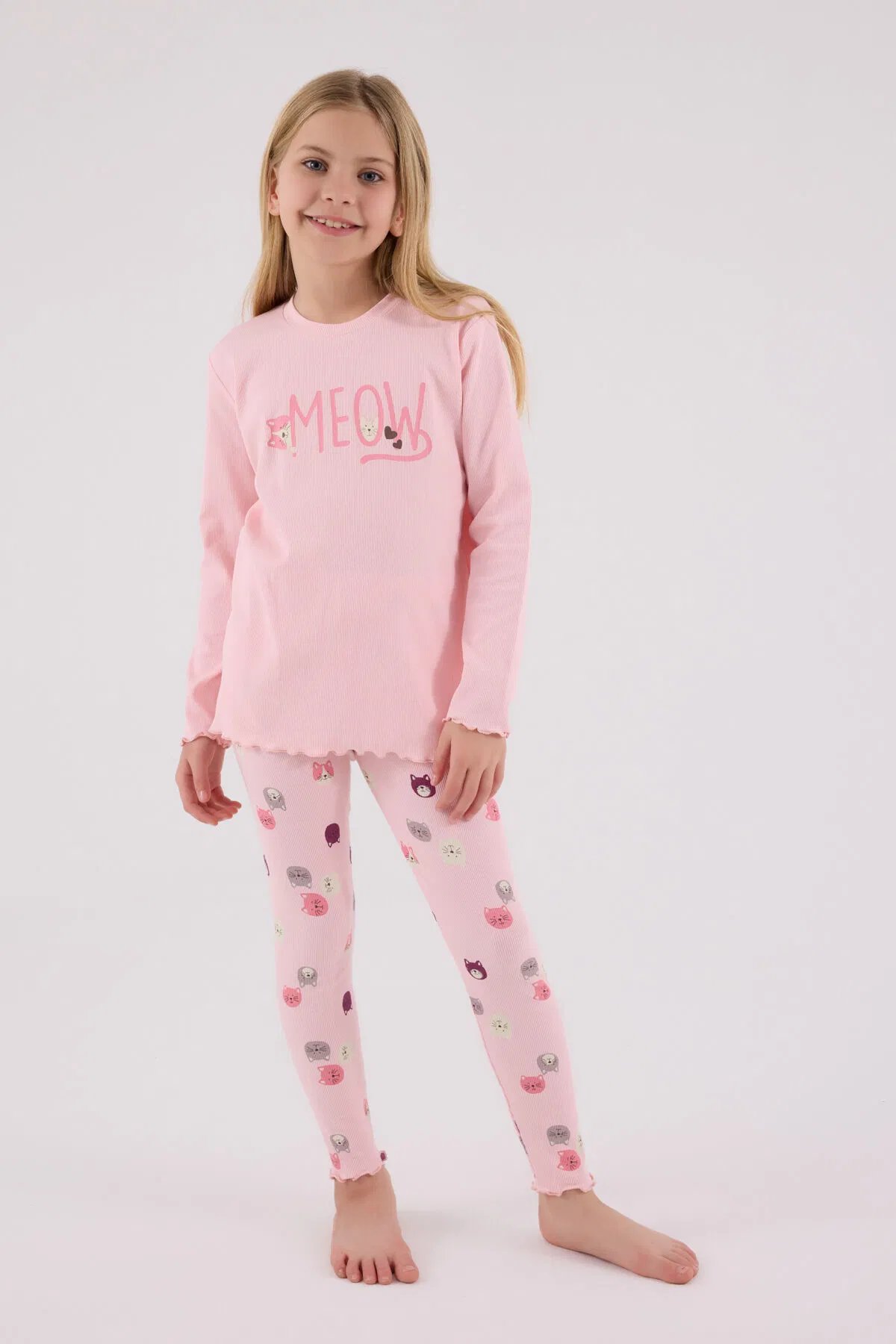 Rolypoly Kız Çocuk Pijama Takım 2-8 Yaş Pembe