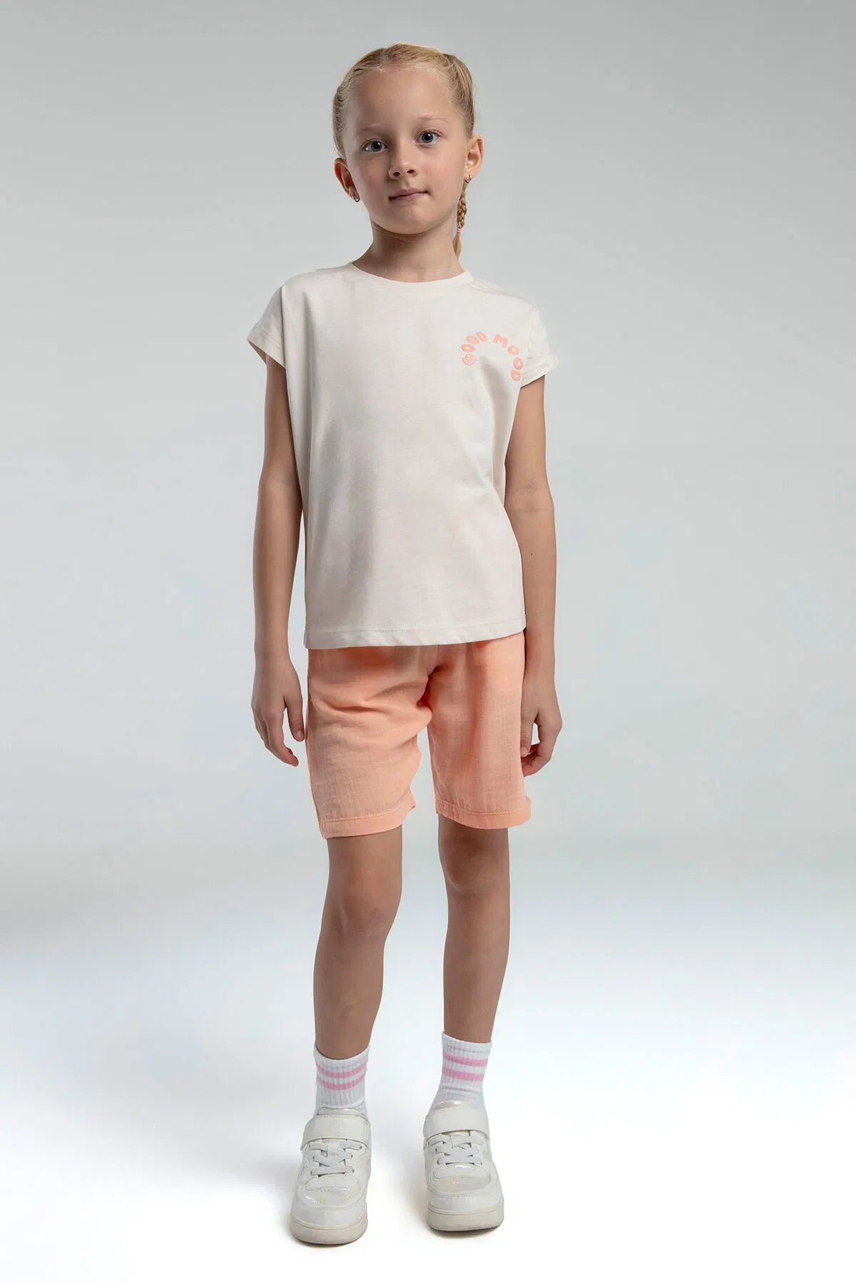 Rolypoly Kız Çocuk Şortlu Takım 2-8 Yaş Bej