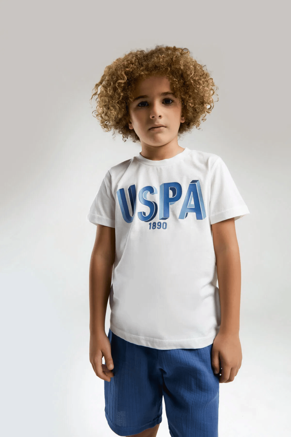 U.S Polo Erkek Çocuk Şortlu Takım 4-15 Yaş Beyaz