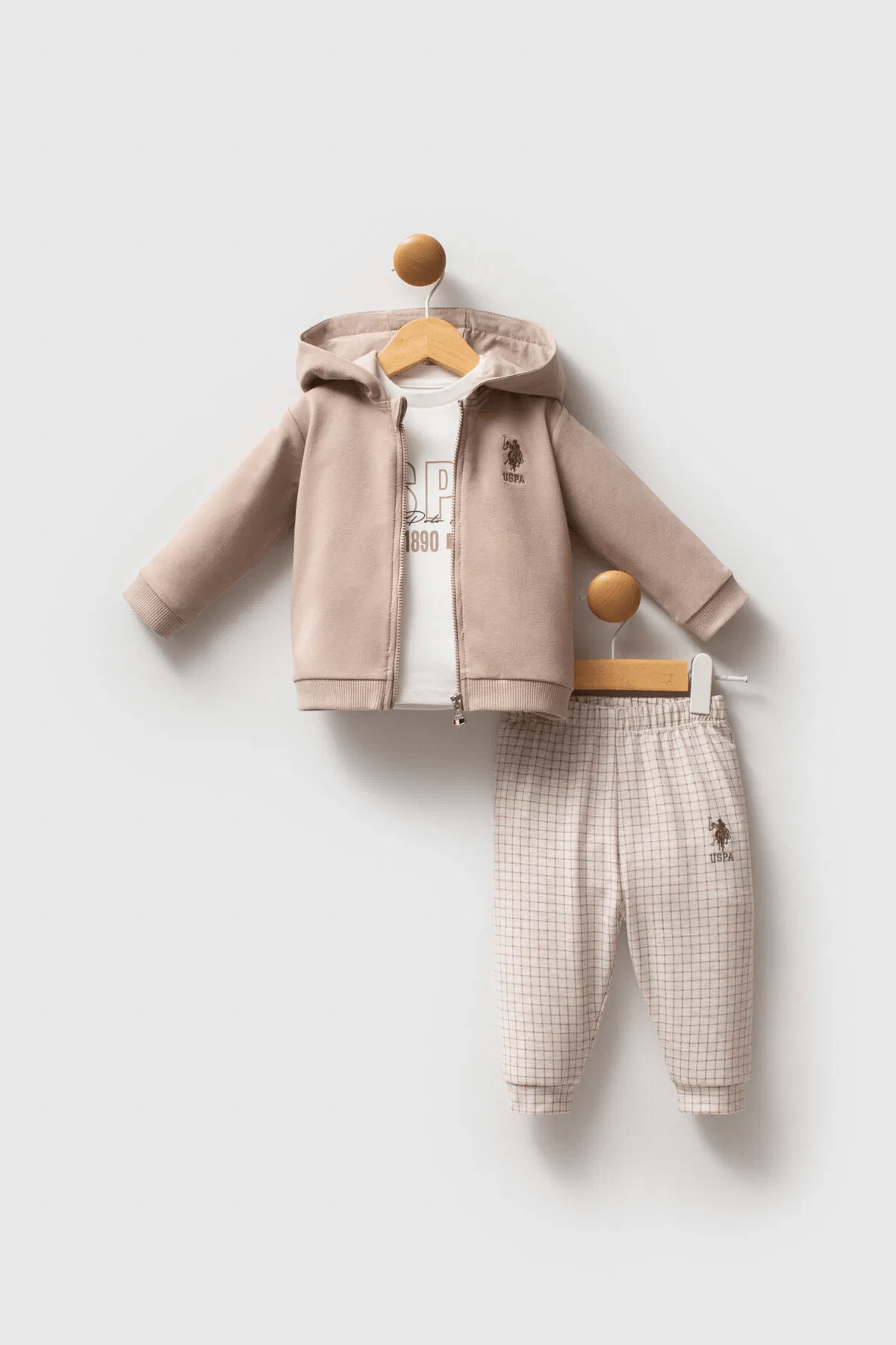 U.S. Polo Assn Erkek Bebek Takım 6-36 Ay Bej