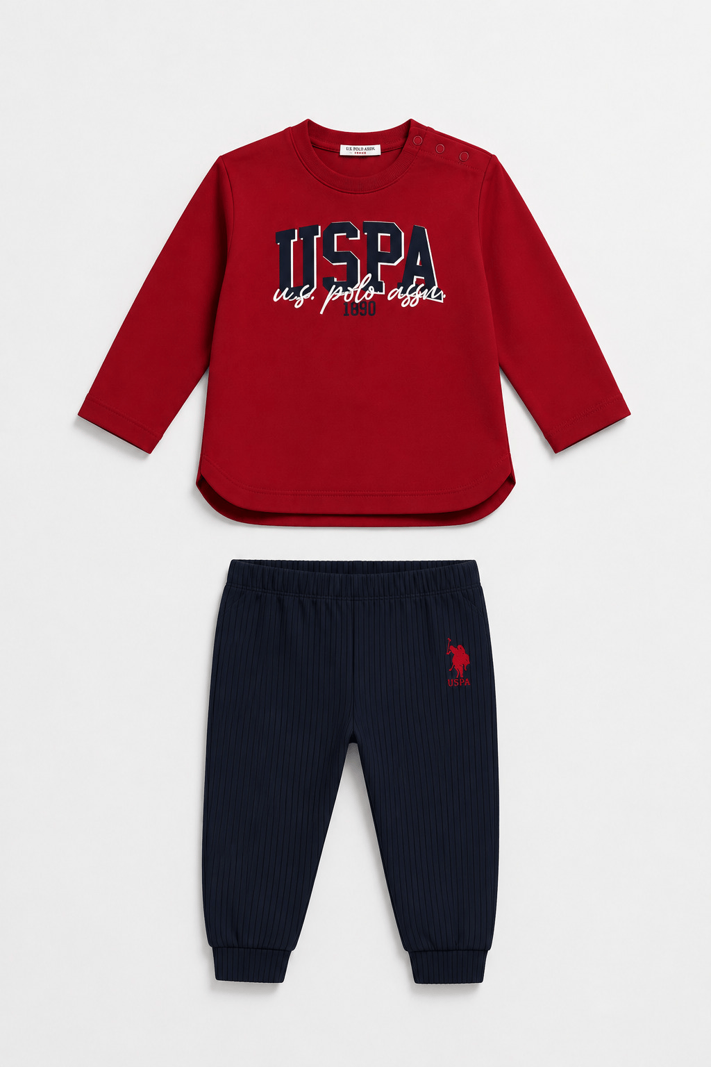 U.S. Polo Assn. Erkek Bebek Baskılı Takım 6-36 Ay Kırmızı