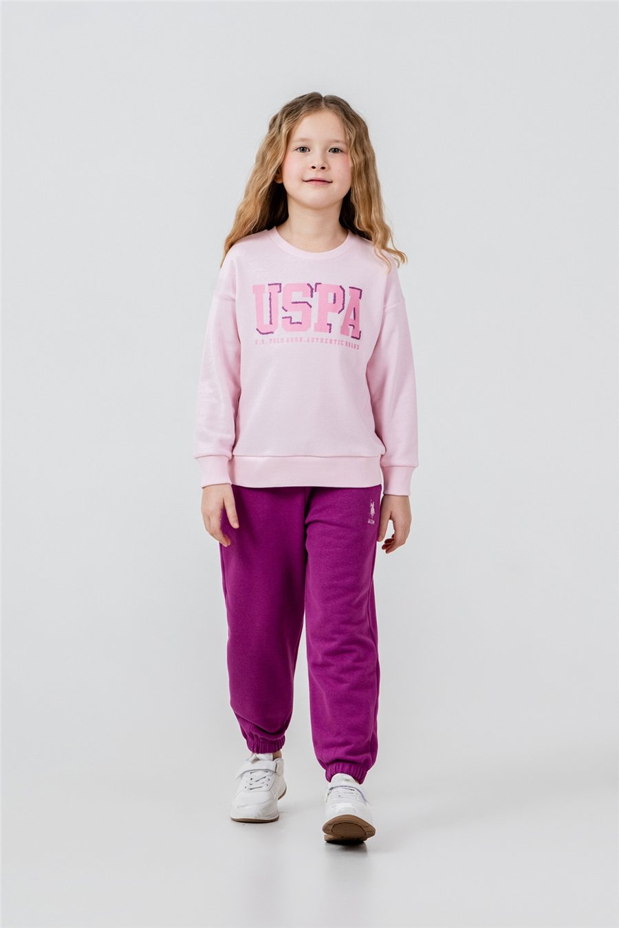 U.S. Polo Assn. Kız Çocuk Baskılı EşofmanTakım 9-14 Yaş Pembe