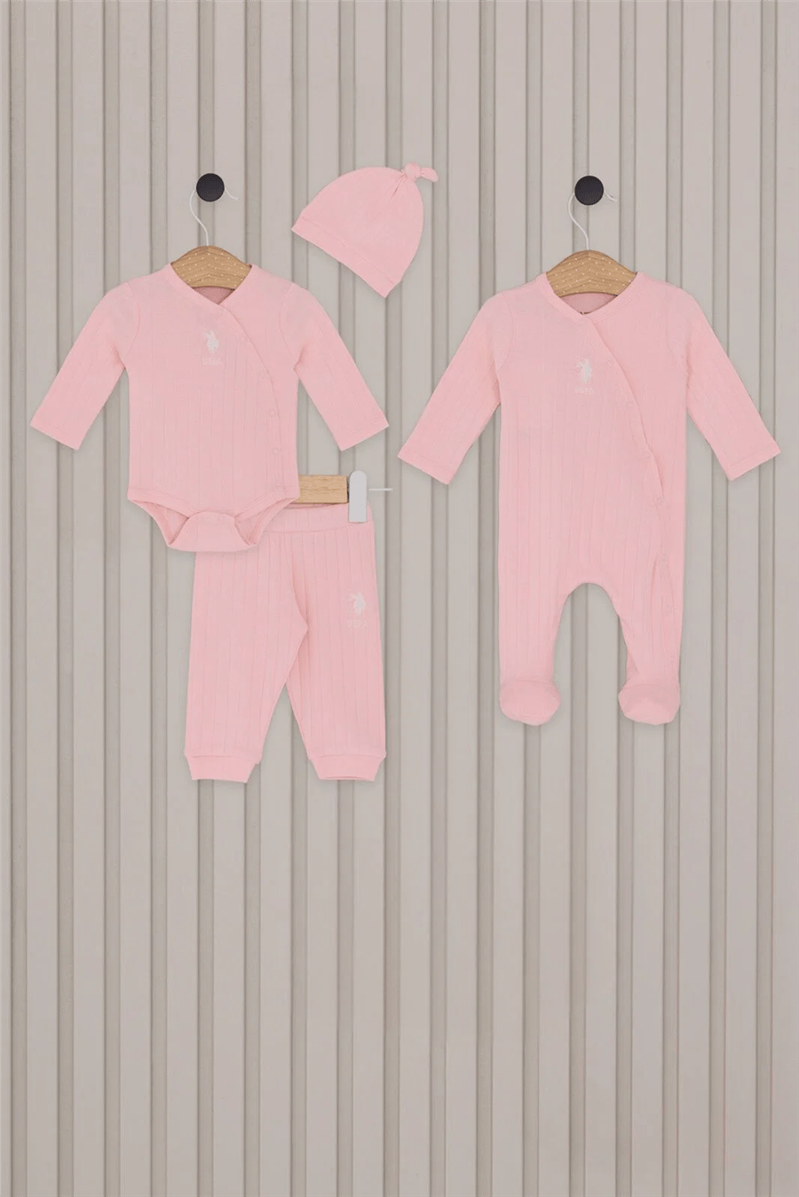 U.S. Polo Assn. Kız Bebek  Regular Fit Takım 0-3 Ay Pembe