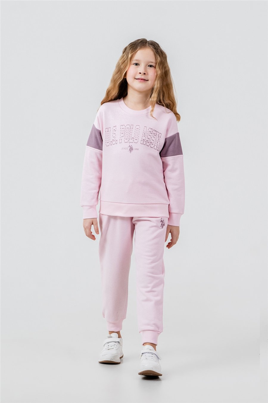 U.S. Polo Assn. Kız Çocuk Baskılı EşofmanTakım 9-14 Yaş Pembe